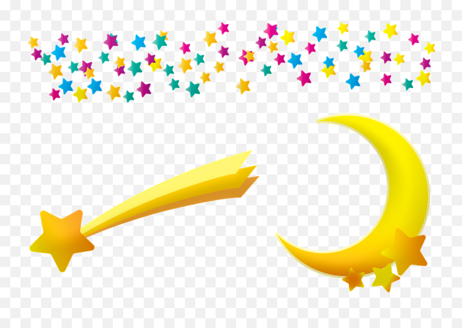Free Photo Stars Colorful Decorative Moon - Max Pixel Emoji,Moon And Stars Png