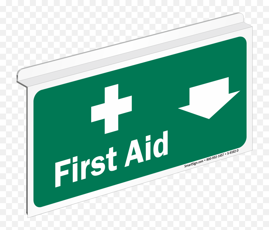 A Drop Ceiling Sign Is The Best And Instant Way To Mark Your First Aid Station - Zsign For Ceiling Is Easy To Install Just Fix The Sign Between Emoji,First In Line Clipart
