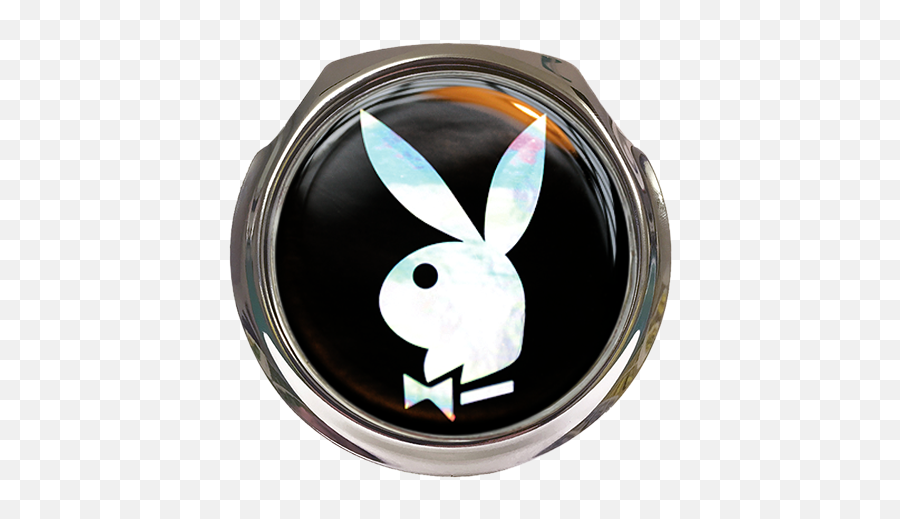 Download Playboy Car Grille Badge With Fixings - Zippo Playboy Title Emoji,Playboy Logo Png