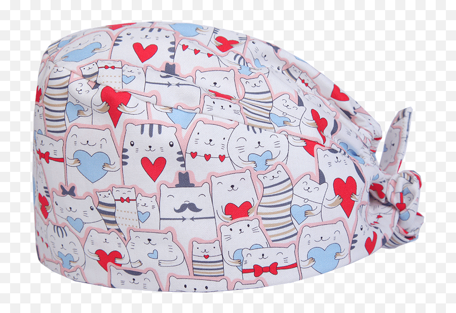 Nurse Hat Png - Cute Cat Pattern Women Surgical Scrub Cap Scrub Cap Outline Emoji,Nurse Hat Clipart