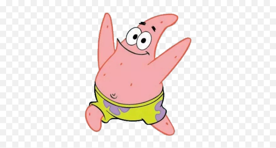 Patrick Star Running Happy Transparent - Spongebob Patrick Star Transparent Emoji,Patrick Png