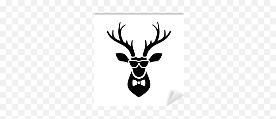 Deer Head Icon With Hipster Sunglasses Emoji,Deer Head Logo