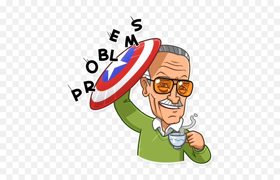 Incredible Stan Lee Stickers - Live Wa Stickers Stan Lee Stickers Emoji,Stan Lee Png