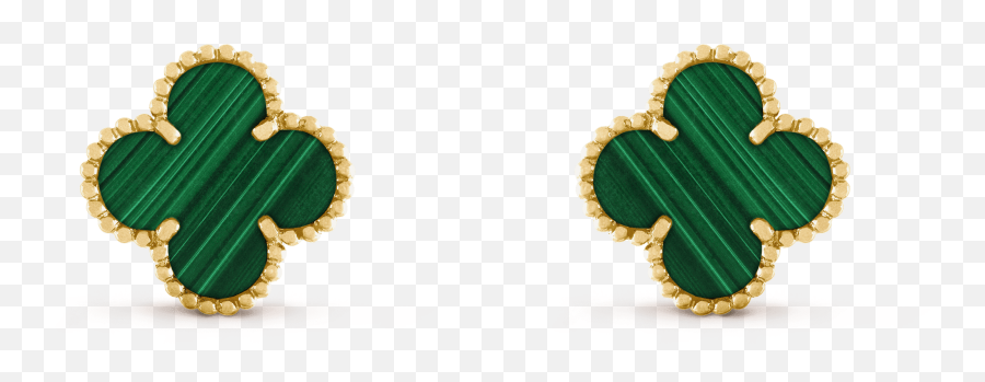 Green Van Cleef Necklace - Alhambra Van Cleef Earrings Emoji,Chanel Cc Logo Earring