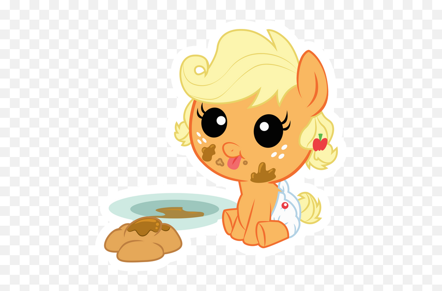 My Little Pony Baby Applejack With Fritters Sticker Emoji,Applejack Transparent
