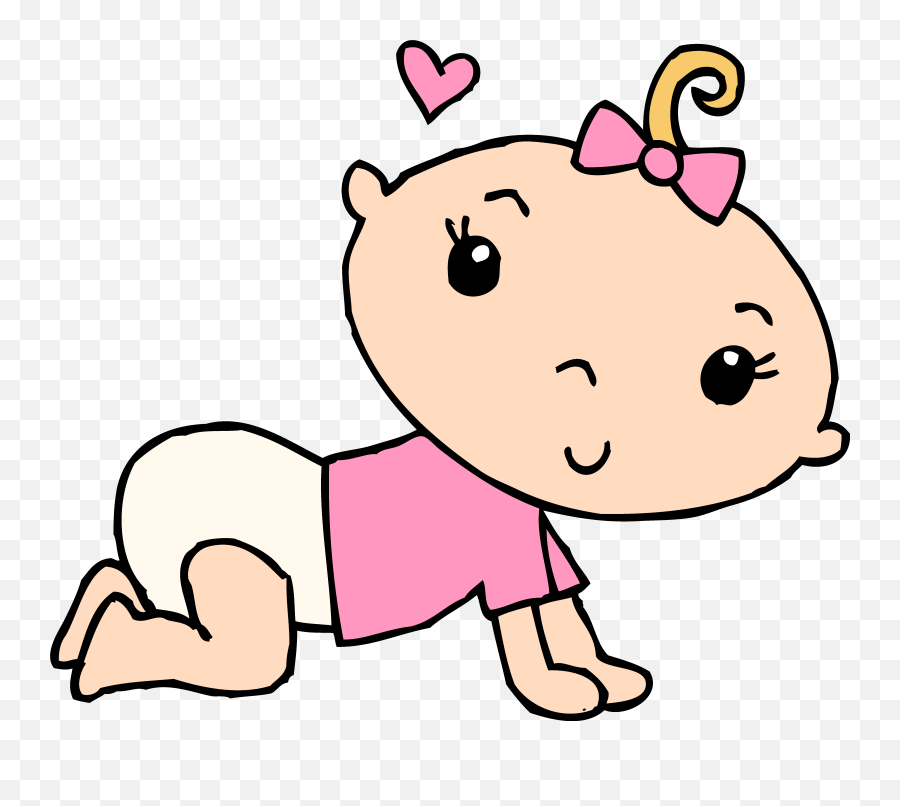 Baby Girl Crawling Clipart Png - Baby Crawling Clipart Emoji,Baby Girl Clipart