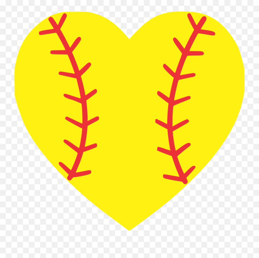 Softball Clipart Yellow Softball - Softball Heart Emoji,Softball Clipart