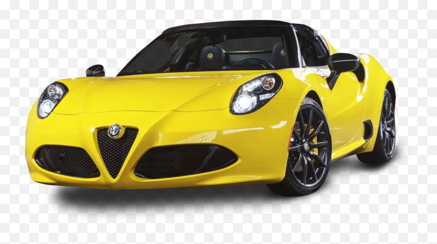 Yellow Car Transparent Background Png - Alfa Romeo 4c Png Emoji,Car Transparent Background