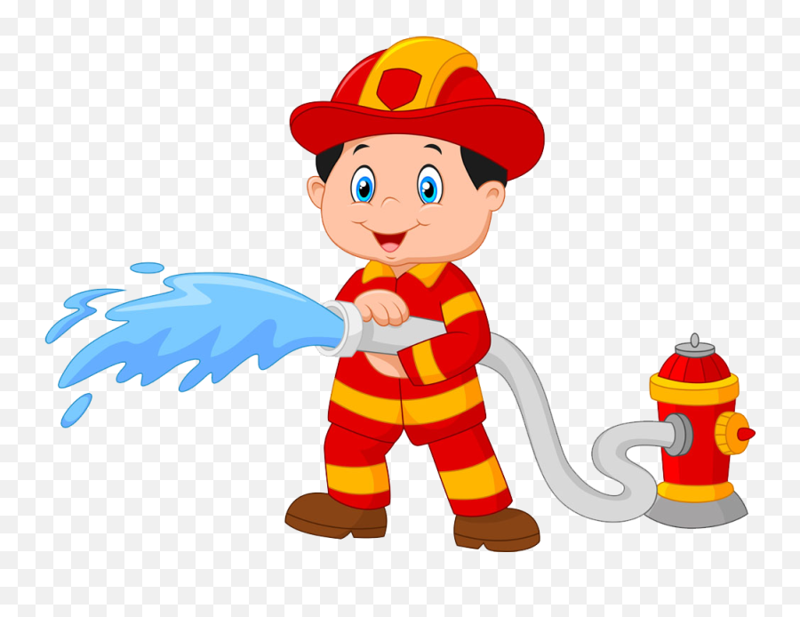 Firefighter Clipart Hose Clipart - Firefighter Cartoon Png Emoji,Fire Hydrant Clipart