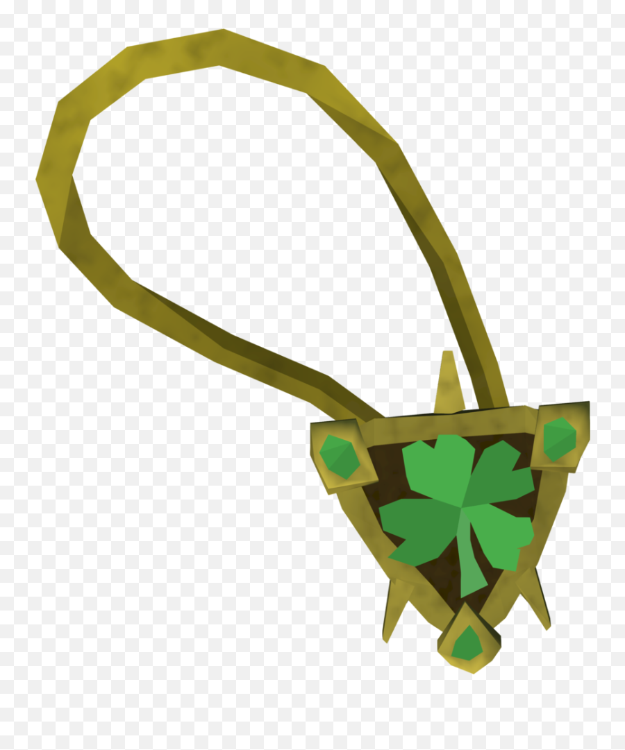 Sparkling Four - Leaf Clover Necklace Runescape Wiki Fandom Clip Art Emoji,Four Leaf Clover Png