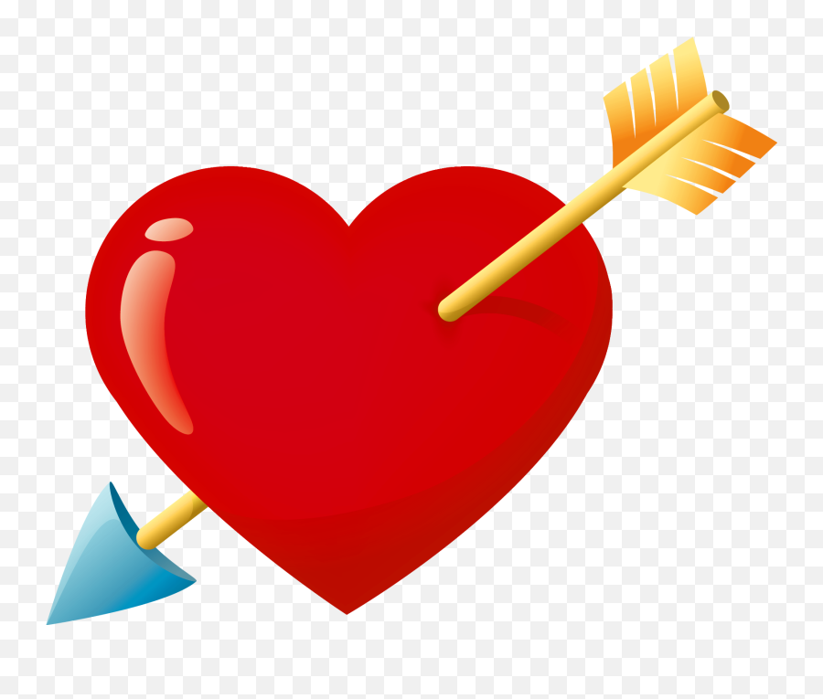 Library Of Arrow With A Heart Picture Transparent Png Files - Heart With Arrow Clipart Emoji,Hearts Clipart