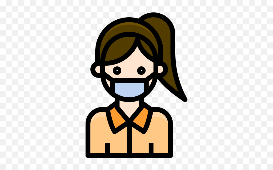 Mask Wearing Avatar Woman Covid19 - Clip Art Face Mask Logo Emoji,Pollution Png