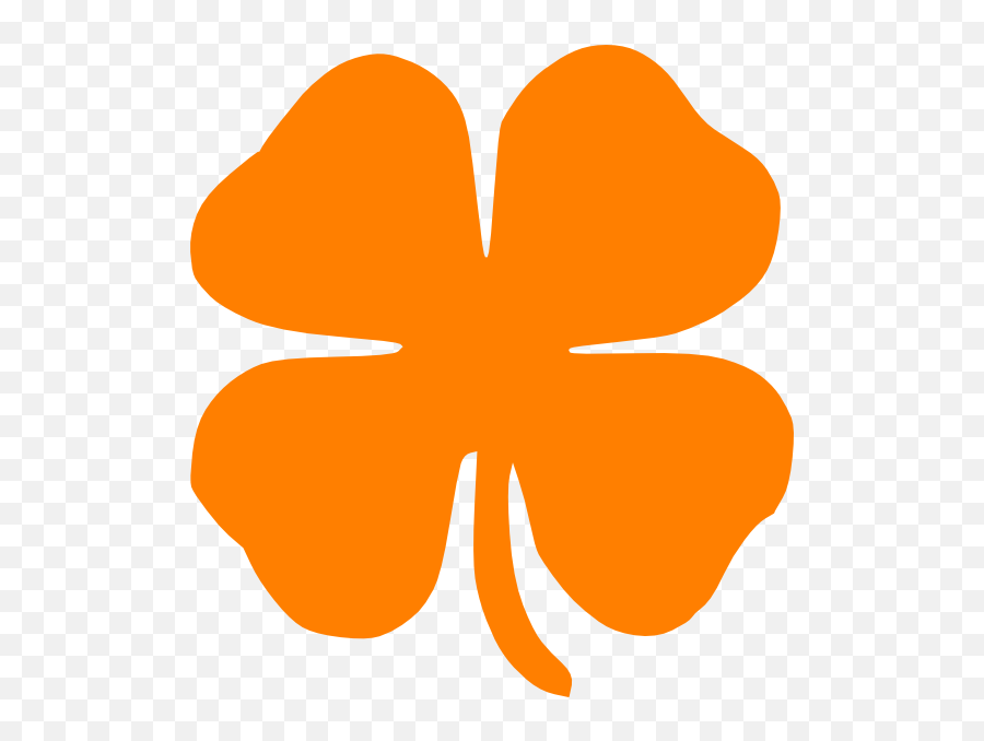Orange 4 Leaf Clover Clipart - Full Size Clipart 858255 4 Leaf Clover Orange Emoji,Clover Clipart
