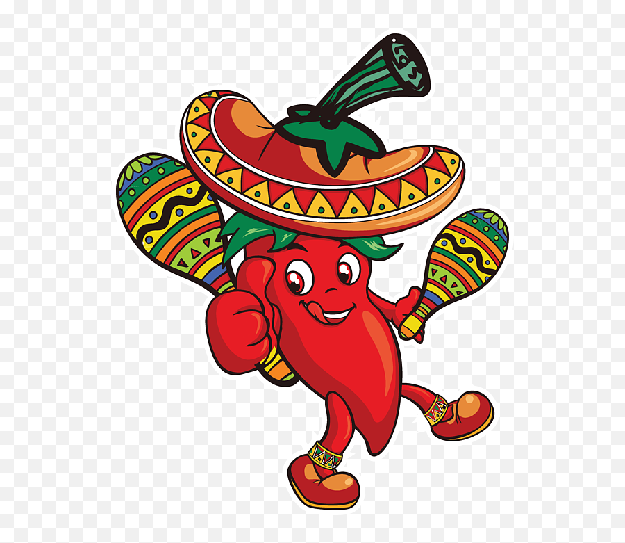 Cinco De Mayo Dancing Red Pepper Sombrero Maracas Iphone 12 Emoji,Maracas And Sombrero Clipart
