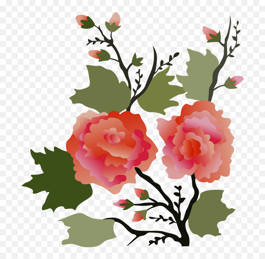 Vintage Japanese Flower Clipart Free Download Transparent - Floral Emoji,Flower Clipart