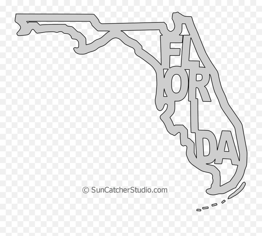 Florida Map Shape Text Outline - Map Outline Florida Shape Transparent Emoji,Florida Clipart