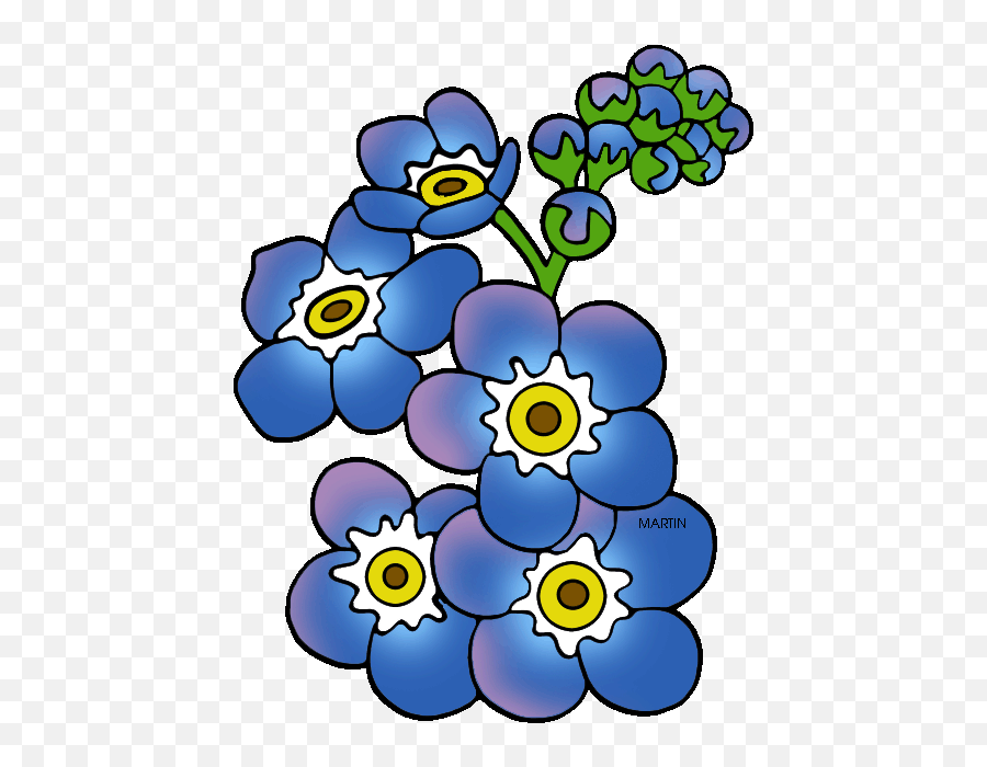 Flowers Clip Art - Alaska Flower Clip Art Emoji,Forget Me Not Flowers Clipart
