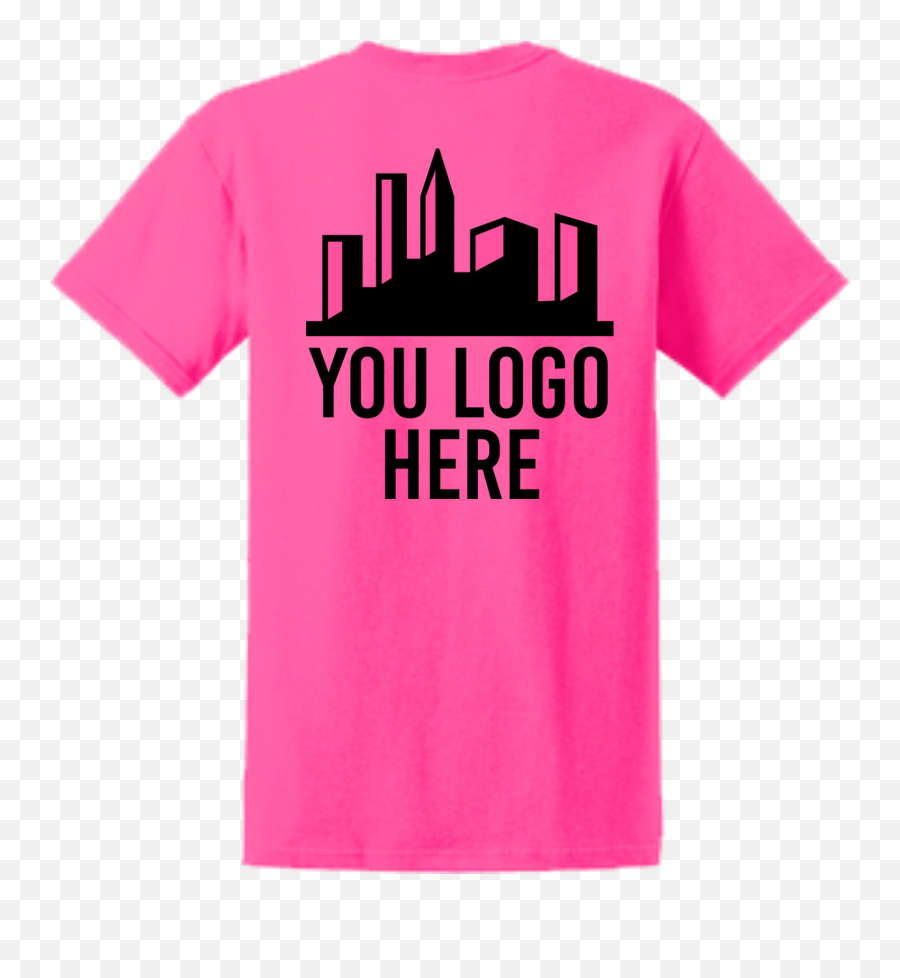 Safety Pink T Shirt Short Sleeve Emoji,Work Shirts With Logo