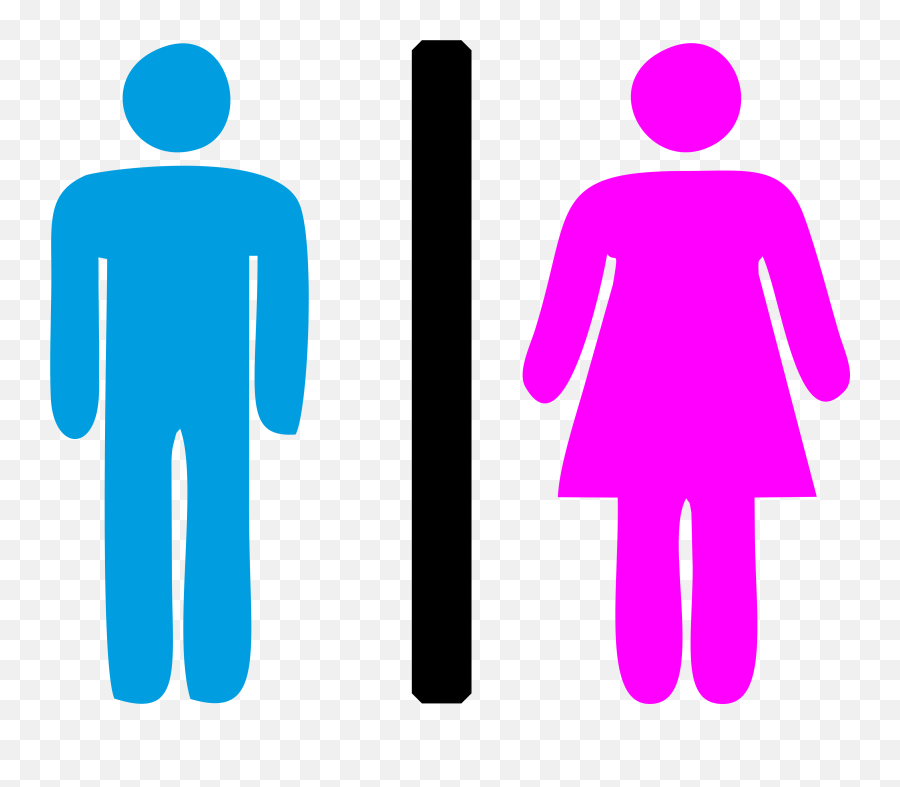 Men Women Toilet Sign Clipart Icon - Men Women Sign Png Emoji,Bathroom Clipart