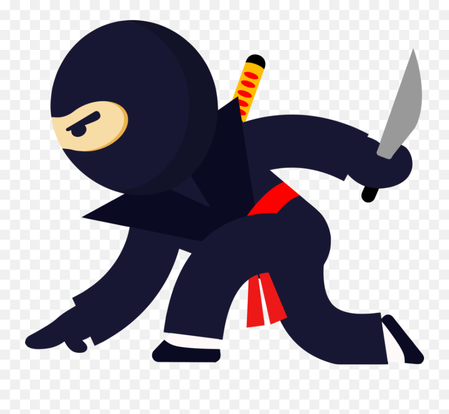 Ninja Position With A Knife Clipart Free Download - Clipart Cartoon Ninja Emoji,Knife Clipart