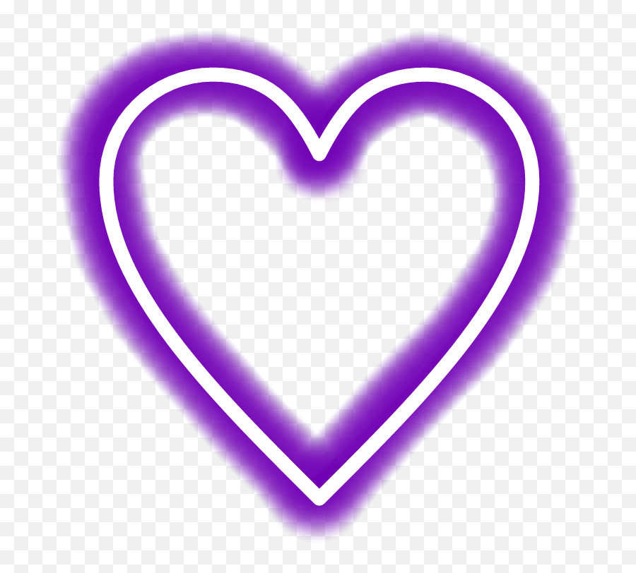 Neon Transparent Purple Heart - Transparent Neon Purple Hearts Emoji,Purple Heart Png