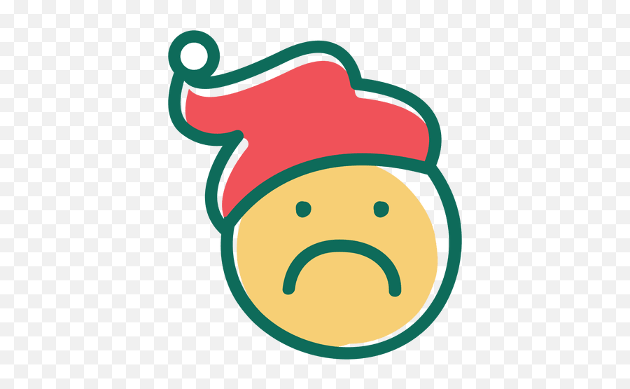 Frown Santa Claus Hat Face Emoticon 23 - Emoji,Frown Png