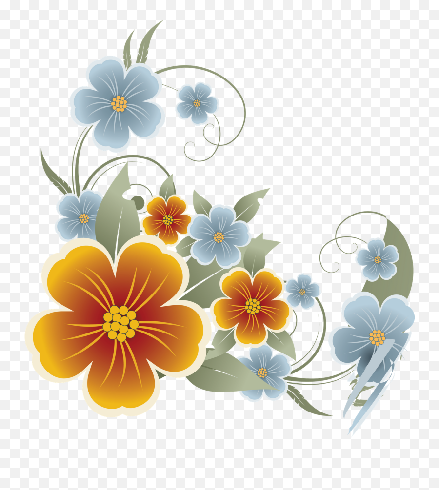 Flowers Vector Design Png Png Mart - Flower Vector Png Hd Emoji,Floral Design Png