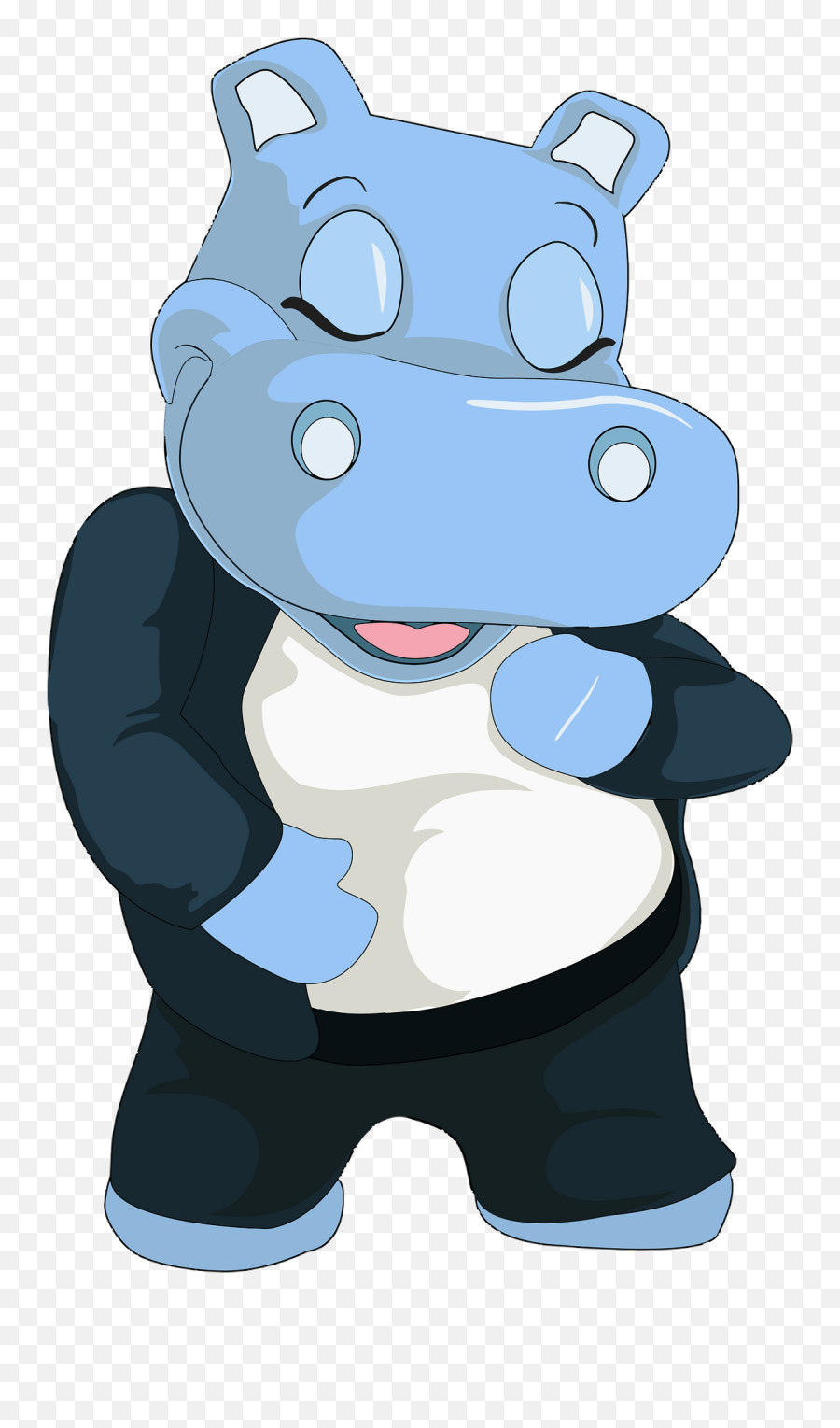 Anthropomorphic Hippo Clipart Free Download Transparent - Clip Art Emoji,Hippo Clipart