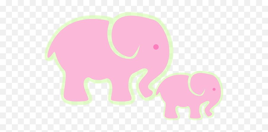 Pink Elephant And Baby Clip Art At Clkercom - Vector Clip Animal Figure Emoji,Baby Elephant Clipart