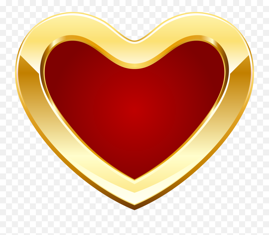 Gold Clipart Gold Heart - Red And Gold Heart 5000x4148 Solid Emoji,Gold Clipart