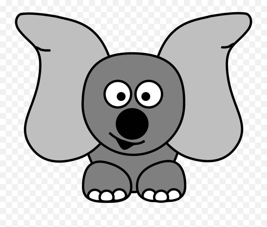 Cartoon Elephant With Big Ears Clipart Free Download - Black Dumbo Elephant Emoji,Ears Clipart