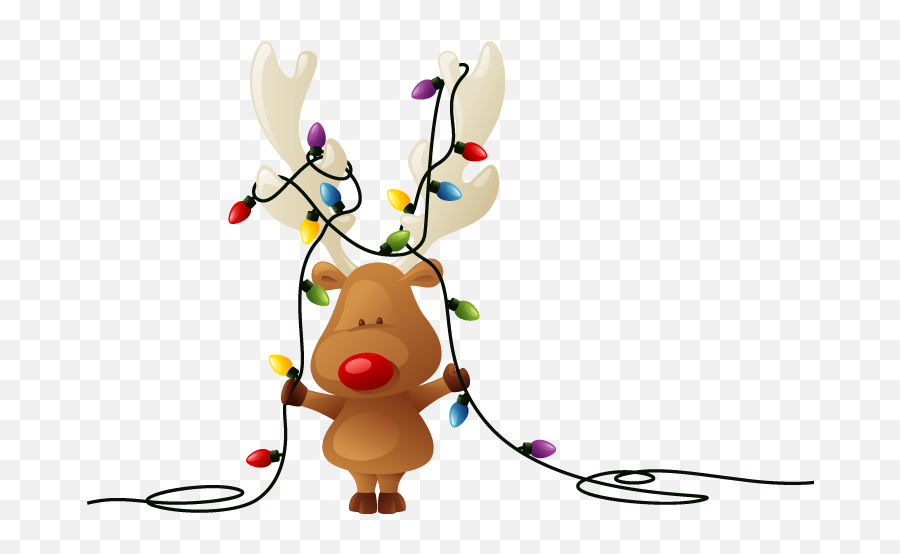 Transparent Christmas Lights Png For Kids - Cheery Reindeer Transparent Background Animated Christmas Clipart Emoji,Lights Png