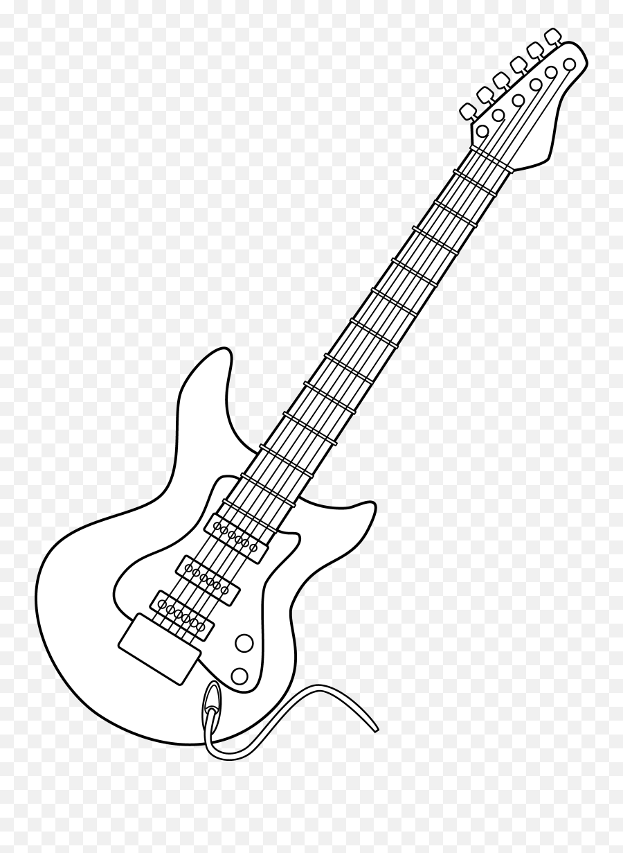 Download Electric Guitar Clip Art Png - Outline Electric Guitar Clipart Emoji,Electric Guitar Clipart