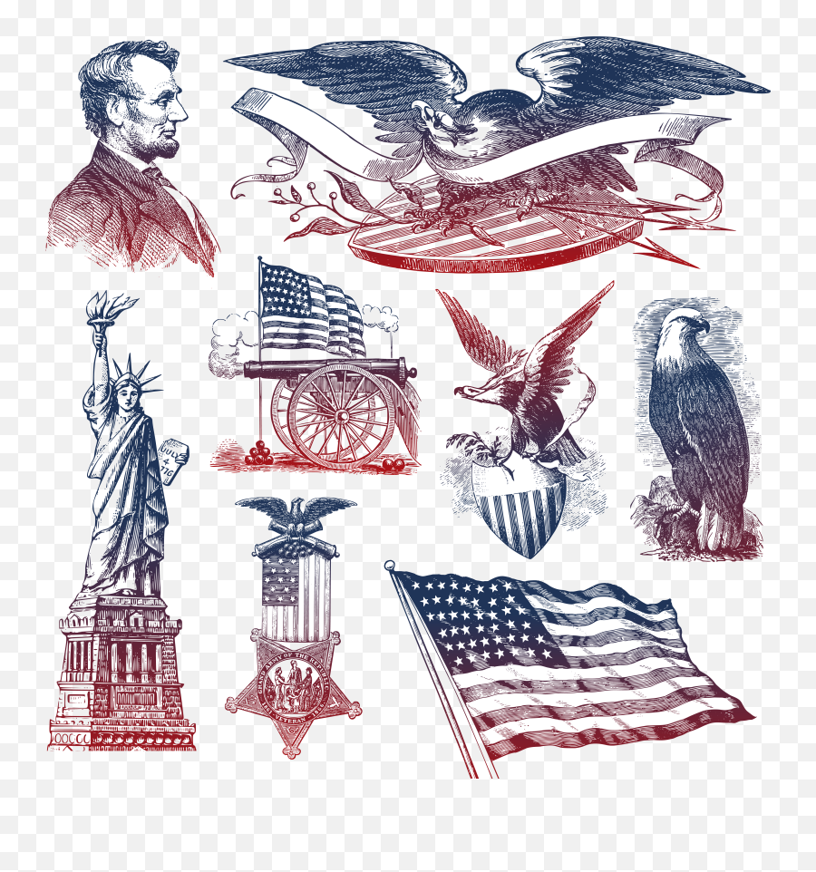Symbol Bald Collection States - Us Independence Day Drawing Emoji,United States Clipart