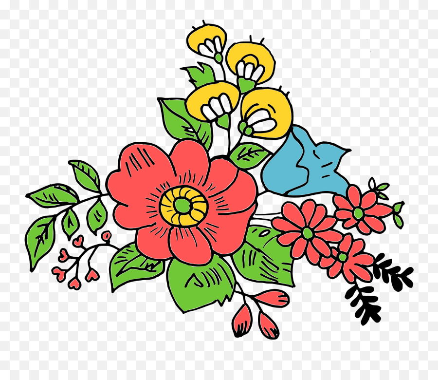 Bouquet Of Flower Transparent Drawing - Floral Emoji,Bouquet Of Flowers Clipart