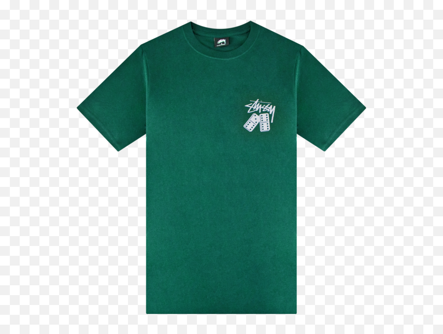 Stussy Dominoes Tee Dark Green - Nylon Shirt Png Emoji,Dominoes Logo