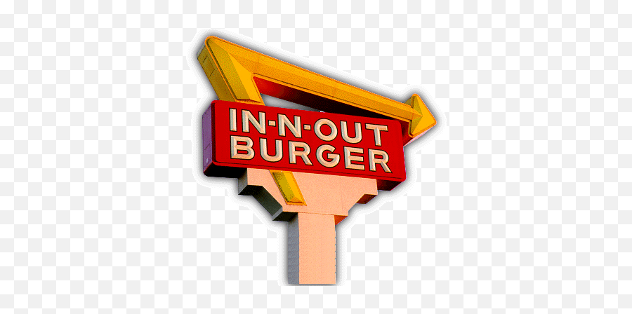 In N Out Burger Logos - Out Burger Sign Transparent Emoji,In N Out Logo