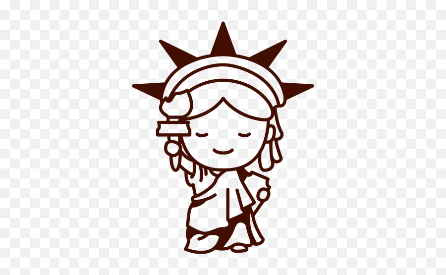 Statue Of Liberty Cute Stroke - Transparent Png U0026 Svg Vector Emoji,Statue Of Liberty Transparent Background