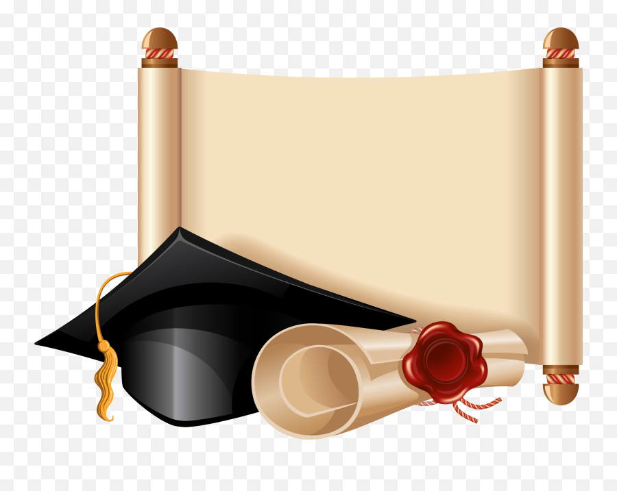 Diploma And Graduation Cap Png Clipart Picture - Graduation Clipart Graduation Background Emoji,Graduation Cap Clipart