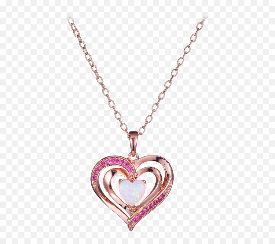 Morgan U0026 Paige Opal Double Heart Pendant With Pink Sapphire Emoji,Double Heart Png