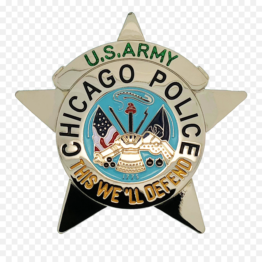 Chicago Police Star Badge Us Army - Military Chicago Police Badge Emoji,Us Army Logo