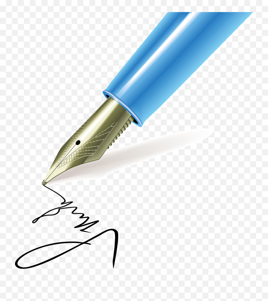 Signature Pen Autograph Fountain Pen - Penna Per Firmare Png Emoji,Pen Png