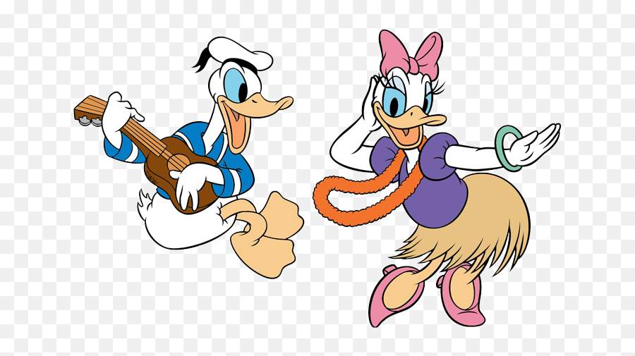 Classic Donald Daisy Duck Clip Art - Classic Donald E Daise Duck Emoji,Ukulele Clipart