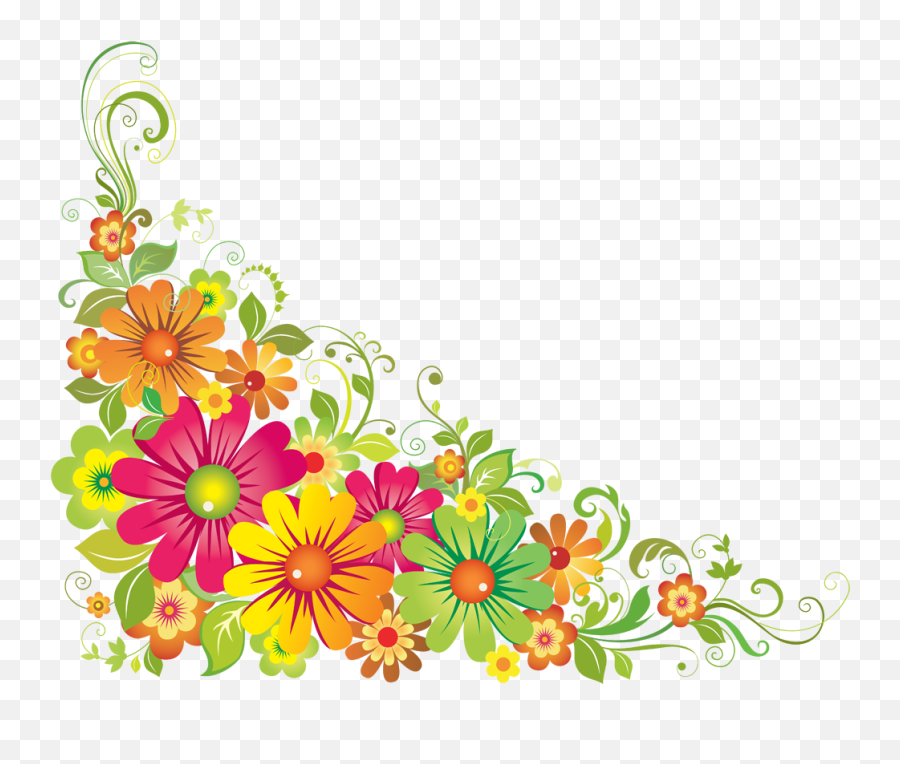 Free Floral Png Transparent Download - Corner Flower Vector Png Emoji,Flower Png