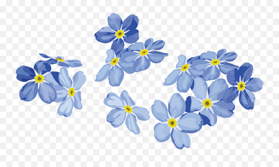 Forget Me Not Png Image Background - Painted Blue Flowers Png Emoji,Forget Me Not Flowers Clipart