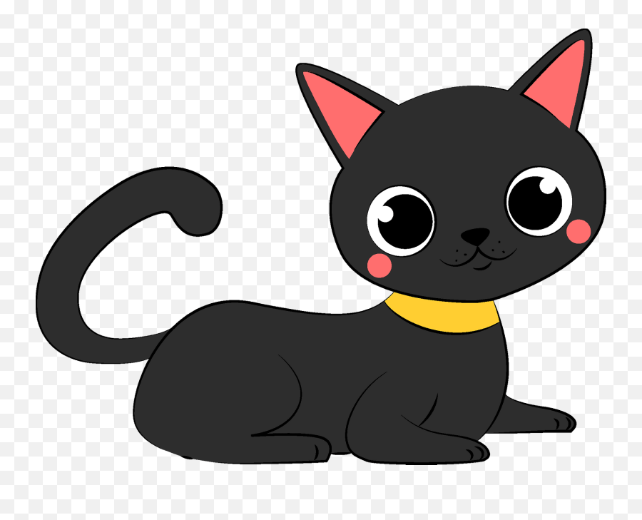 Black Cat Clipart - Black Cat Clipart Png Emoji,Cat Clipart