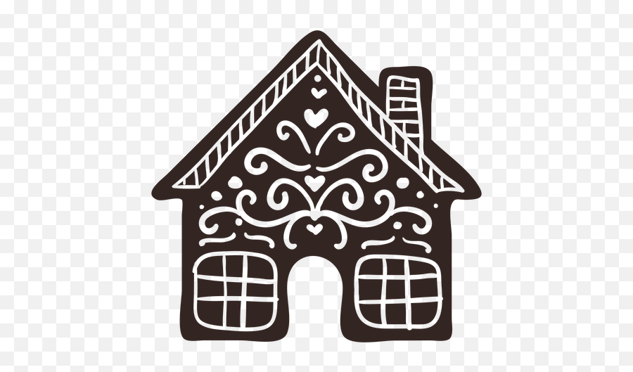 Gingerbread House Cookie Detailed Silhouette - Transparent Coffee Ngeggee Emoji,House Silhouette Png