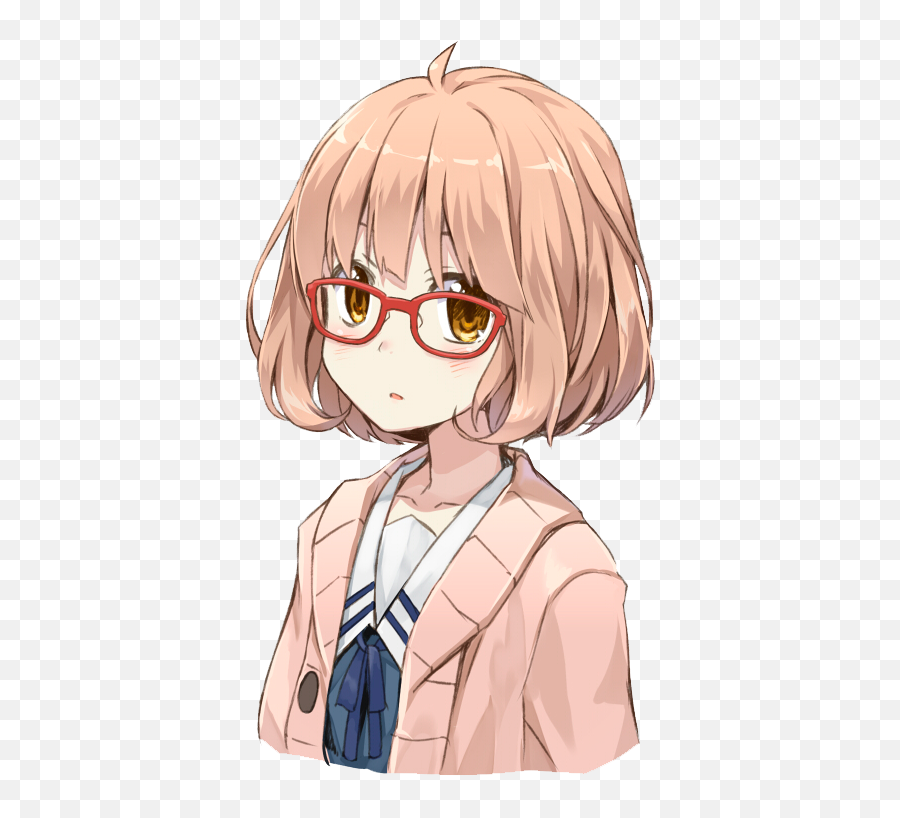 Download Hd Wife - Anime Girl Wearing Glasses Transparent Mirai Kuriyama Wig Emoji,Anime Glasses Png
