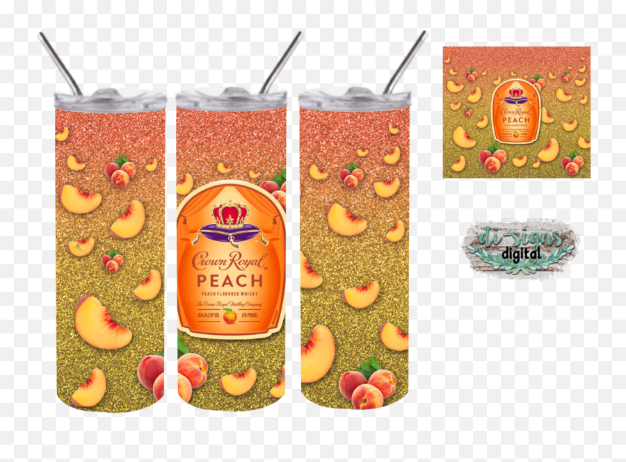 C R Peach Glitter Digital Image For - Camping Sublimation Designs Tumbler Emoji,Crown Royal Png