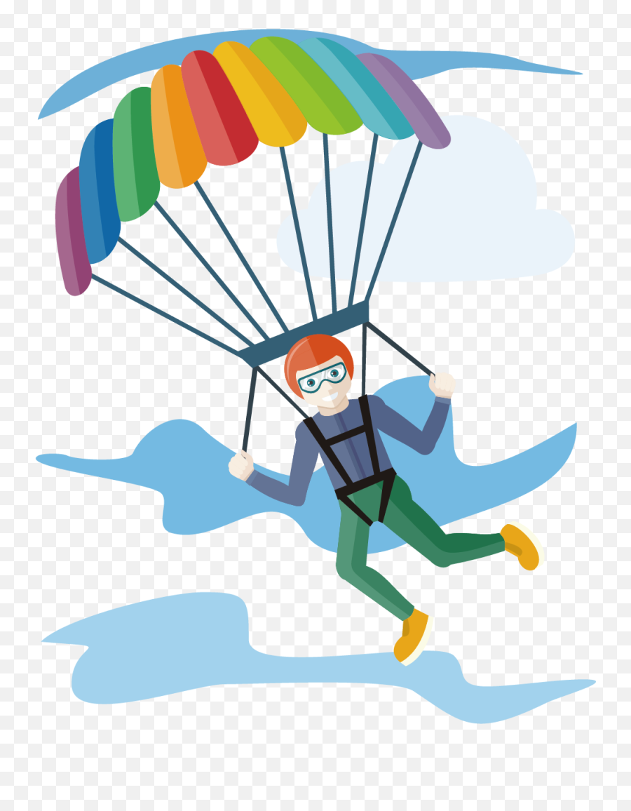 Parachuting Clip Art Sport - Parachuting Clipart Png Emoji,Parachutist Clipart